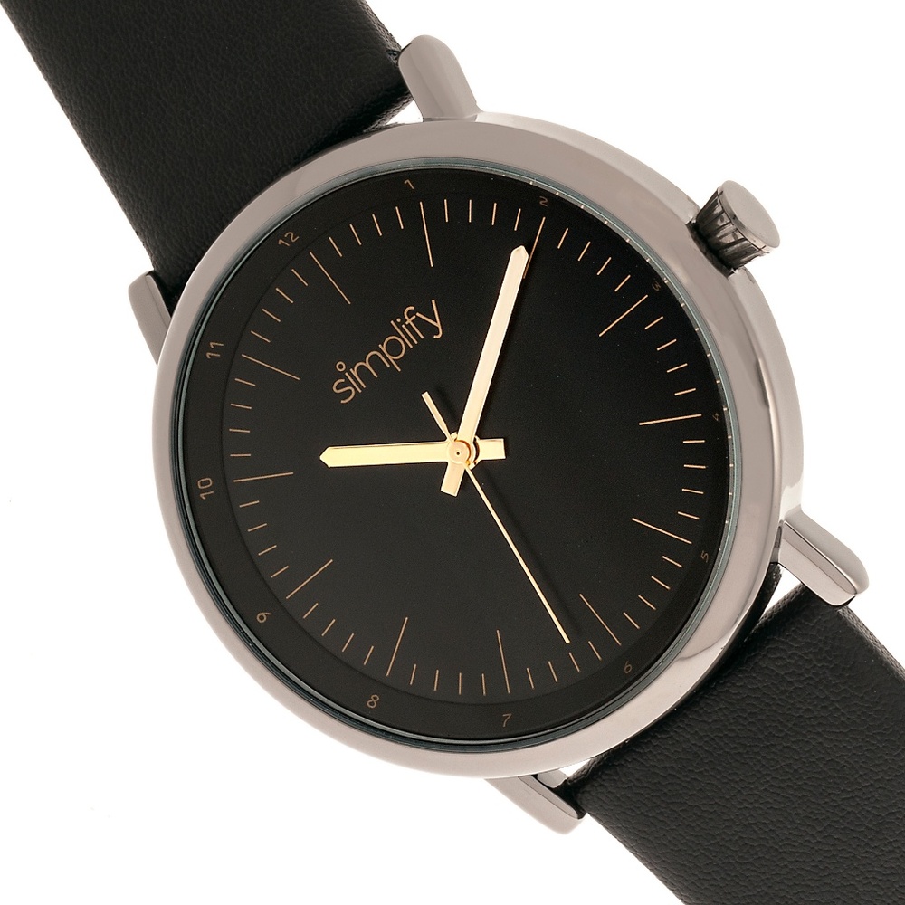 NWT Women's All Black Genuine Leather Band Watch